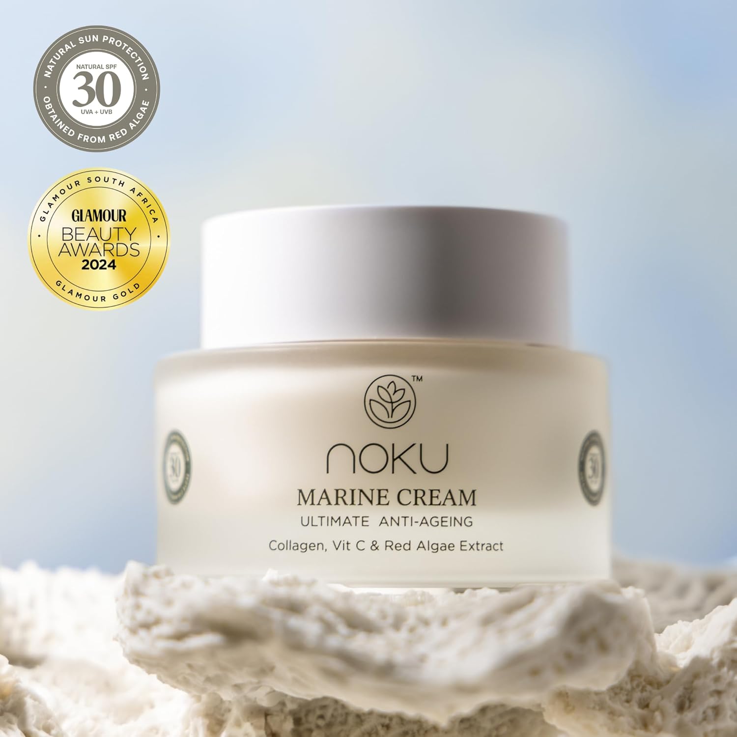 Noku Marine Cream | Award Winning | Vegan & Cruelty-Free - Red Algae Extract with Vegan Collagen, Vitamin C & Argireline Peptides for Hyperpigmentation, Anti-Aging, and Hydration. - Image 6
