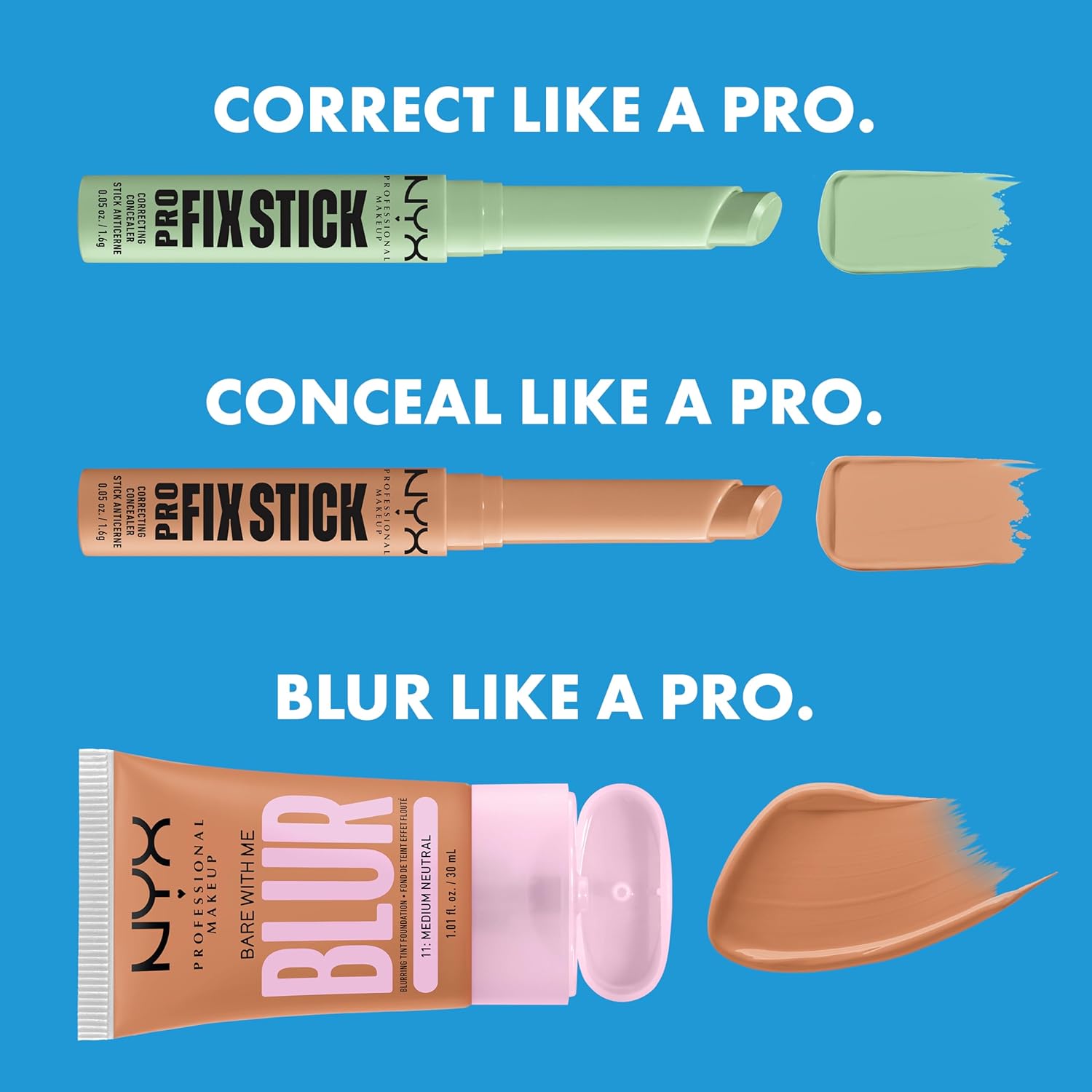 NYX PROFESSIONAL MAKEUP Pro Fix Stick Correcting Concealer, Buildable Medium Coverage Concealer Stick - Natural - Image 7