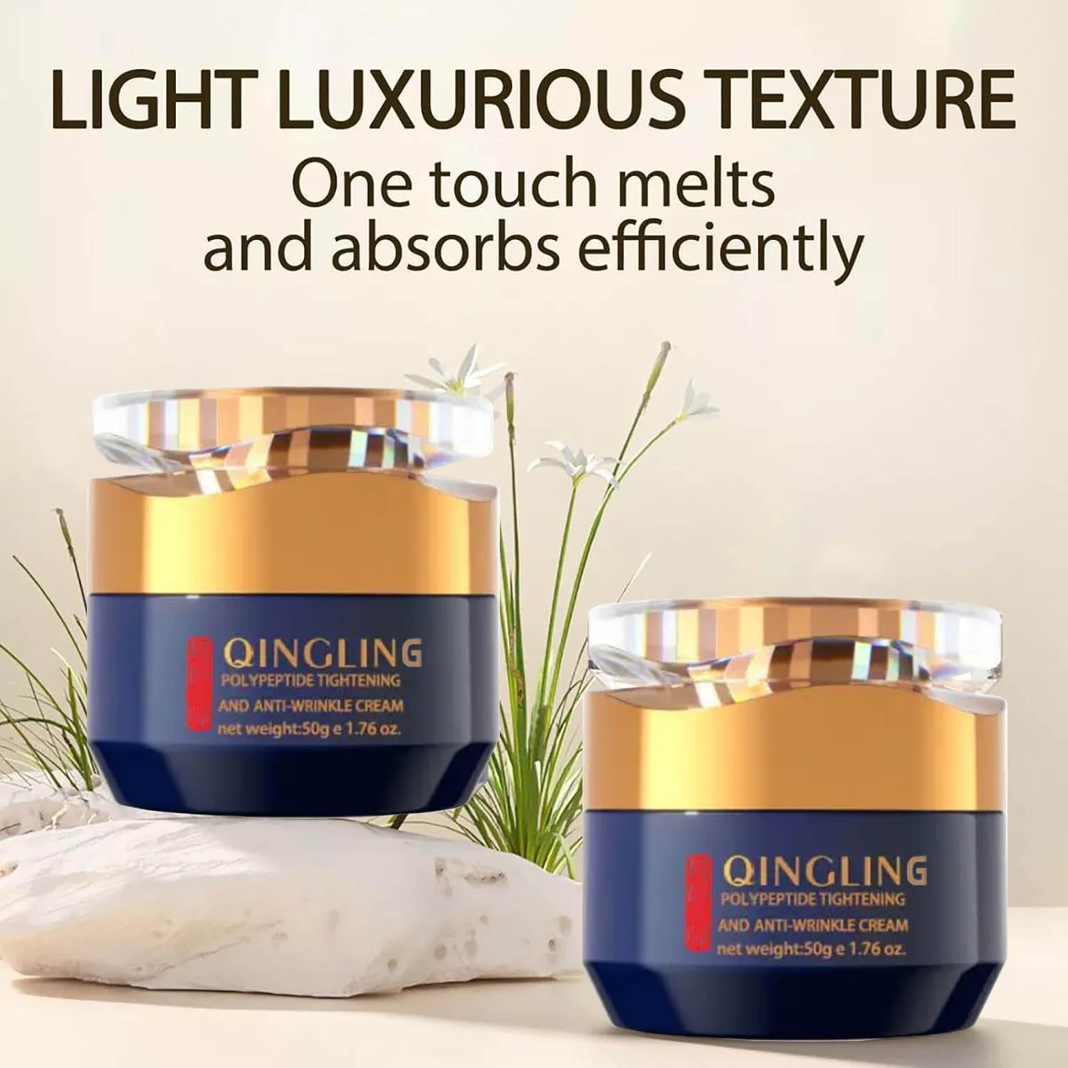 Qingling 2 oz Anti-Wrinkle Moisturizing Cream with Polypeptides for Smooth Skin - Image 3