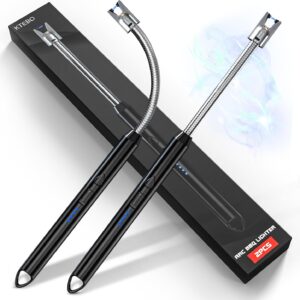 2 Pack Plasma Arc Electric Lighters Rechargeable - USB Long Reach for Scented Candles, BBQ Grill &Camping - Windproof Design Lighters