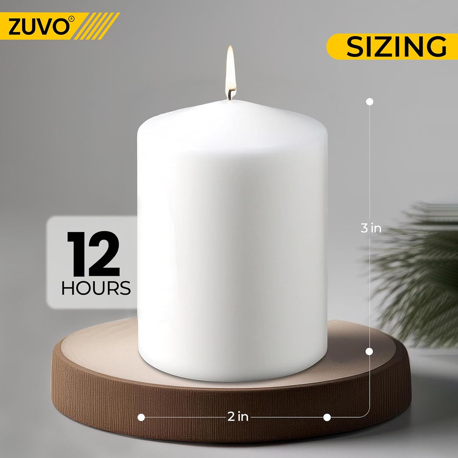 Pillar Candles 3 Inches,White Unscented Candle Long Burning Candles for Spa, Home, Restaurants and Emergency - Bulk Slow 12 Hours Burning Pillar Candles - (Pack of 10) - Image 2