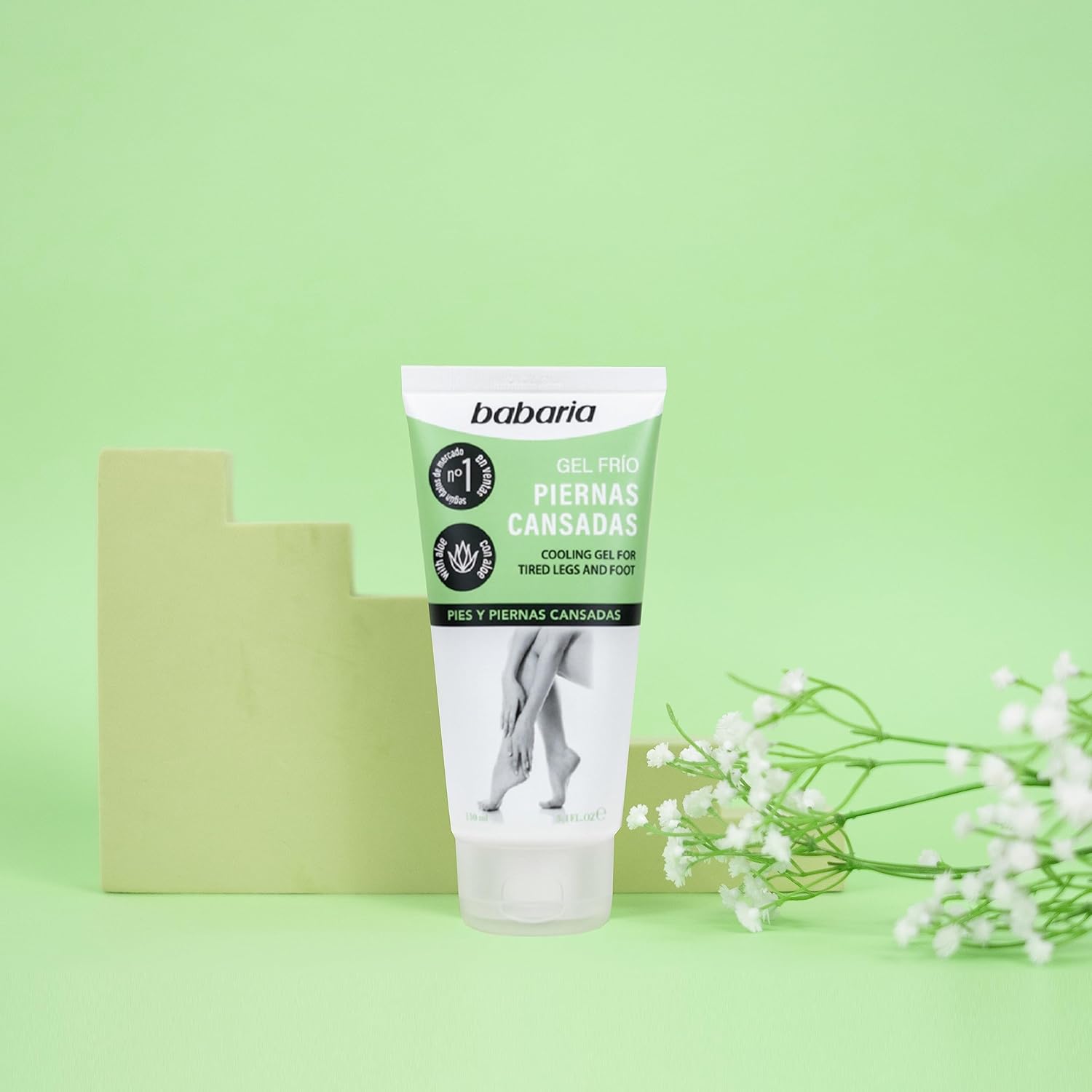 Babaria Cooling Gel for Legs and Feet - Calming and Softening Effect - Provides Regenerating and Soothing Properties - Infused with Castor Oil and Aloe Vera - Suitable for All Skin Types - 5.1 oz - Image 5