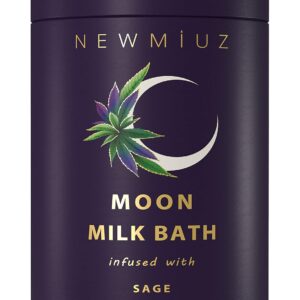 Cleansing Sage Moon Milk Bath Soak - Lavender Chamomile - Moisturize & Soften Skin Spiritual Stress Relief Gifts for Women Destress Luxury Spa Bath Salt Powder Birthday Perfect Stocking Stuffers