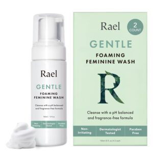 Rael Feminine Wash, Foaming Cleansing Wash - pH Balance Intimate Wash Women, Unscented, Sensitive Skin, All Skin Types, Vegan, Cruelty Free (5oz, 2 Pack)