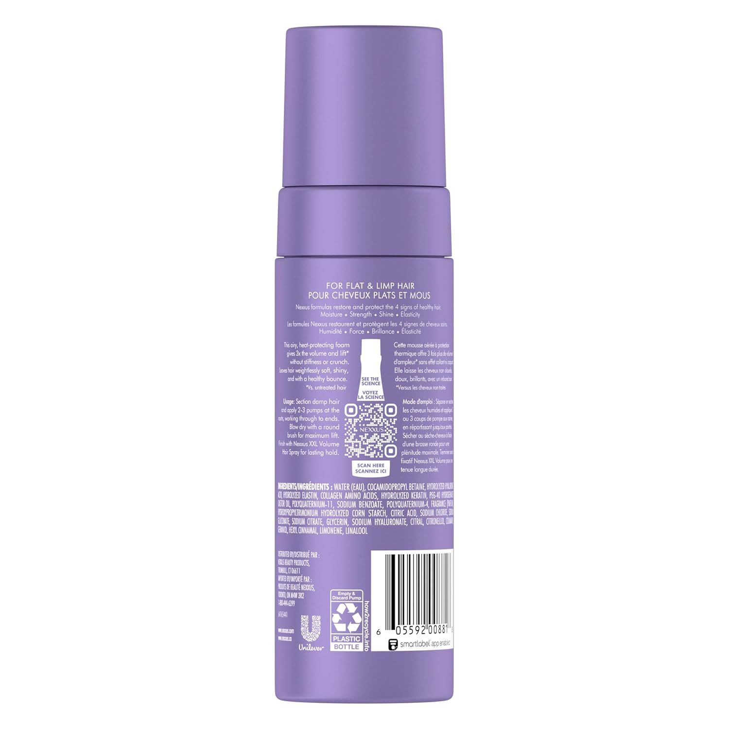 Nexxus Hy-Volume Weightless Lift Cloud Foam Treatment for Flat & Limp Hair, 48 Hours Volume, ProteinFusion with Collagen & Hyaluronic Acid, 5.5 fl oz - Image 2