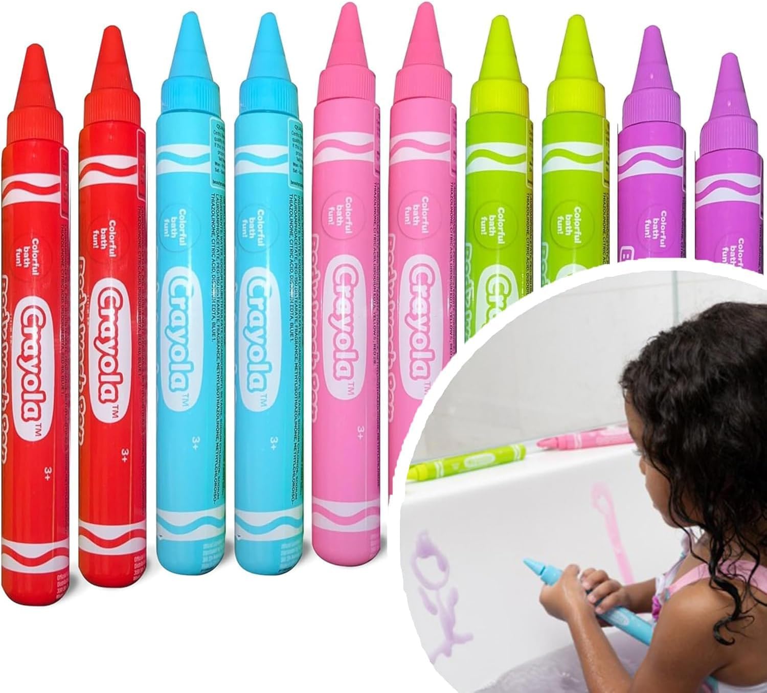 Crayola Kids Washable Body Wash Crayons - 5 Scented Bath Gel Pens Assorted Colors - Image 2