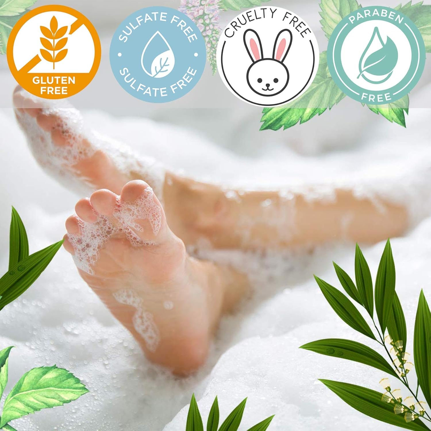 Luseta Tea Tree Oil Body Wash with Mint, Sulfate free, Helps Body Odor, Athlete's Foot, Jock Itch, Ringworm, Yeast Infections, Skin Irritations, Shower Gel for Women/Men 16.9oz - Image 3