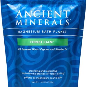 Ancient Minerals Magnesium Bath Flakes Forest Calm - Resealable Magnesium Bag of Zechstein Chloride Alternative to Epsom Bath Salt (1.65 lb)