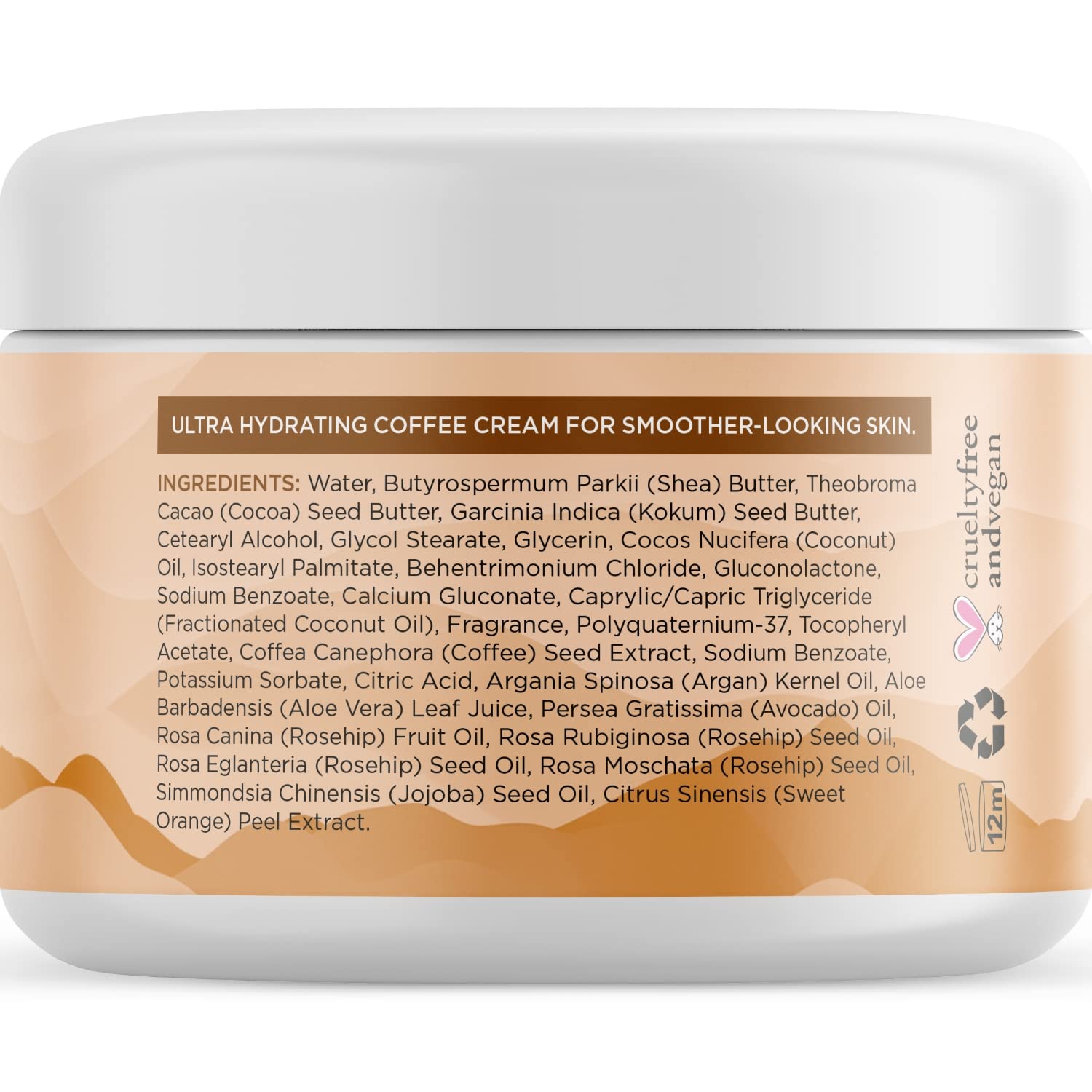 Skin Firming Cream for Cellulite and Wrinkles - Deep Moisturizing Caffeine Cream for Cellulite Fine Lines Dry Skin and Wrinkles - Vegan Gentle Coffee Scent Skin Firming Lotion for Cellulite for Women - Image 2