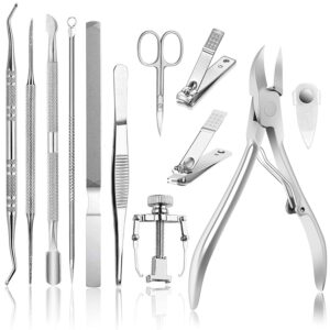 12PCS Ingrown Toenail Tool Ingrown Toenail Treatment Pedicure Tools,Ingrown Toenail Tool Kit Nail Clipper Set Pedicure Kit Ingrown Toenail Pedicure Tool By JTIEO