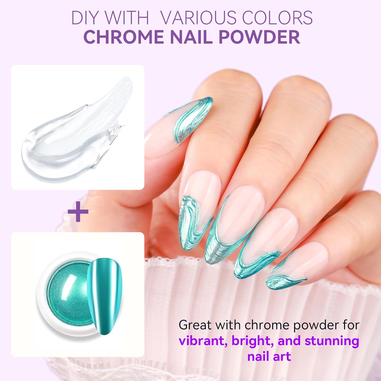 Makartt 8ML No Wipe Clear 3D UV Builder Gel for Nail Art and Chrome Powder Application - Image 2