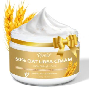 Urea Cream 50 Percent for Feet Maximum Strength with Oat and 2% Salicylic Acid, Foot Cream for Dry Cracked Heels and Feet, 8.8 oz