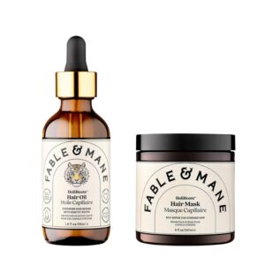 Fable & Mane Hair Oil and Mask Styling Agent, Promotes Healthy Circulation & Restores Hydration for Radiant, Shiny Hair, Includes Ashwagandha & Dashmool Oil, 1 Count