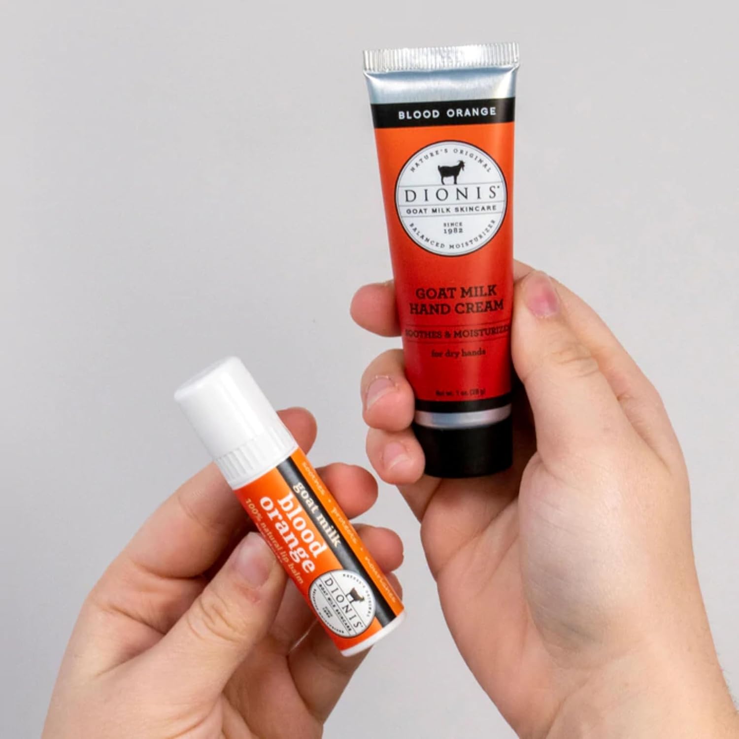 Dionis Goat Milk Skincare Blood Orange Scented Hand Cream & Lip Balm Set (1 oz and .28 oz) - Safe For Sensitive Skin, Soothes Chapped Lips and Dry Skin, Cruelty-free and Paraben-free - Image 3