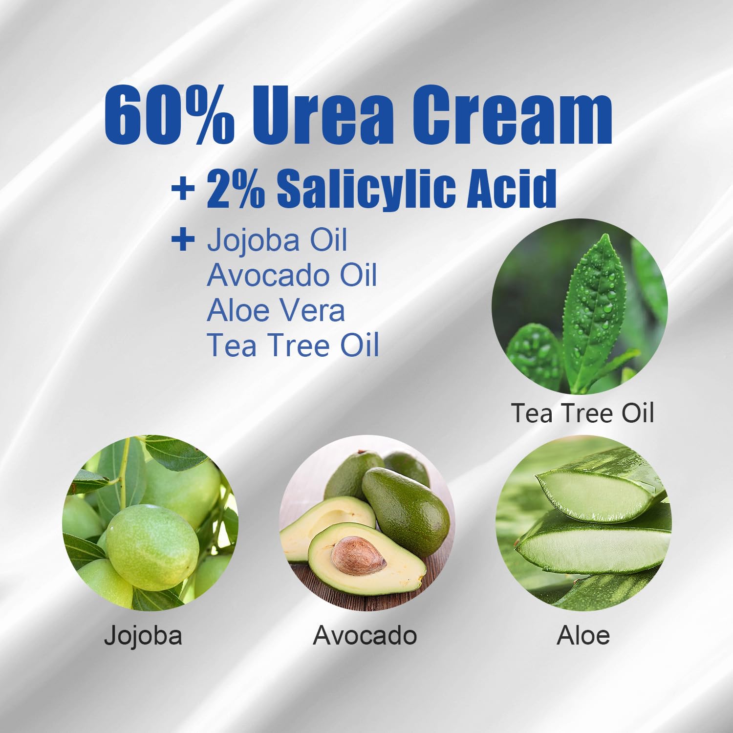 Urea 60% Salicylic Acid 2% Cream 10.1oz for Dry Cracked Skin Relief - Image 2