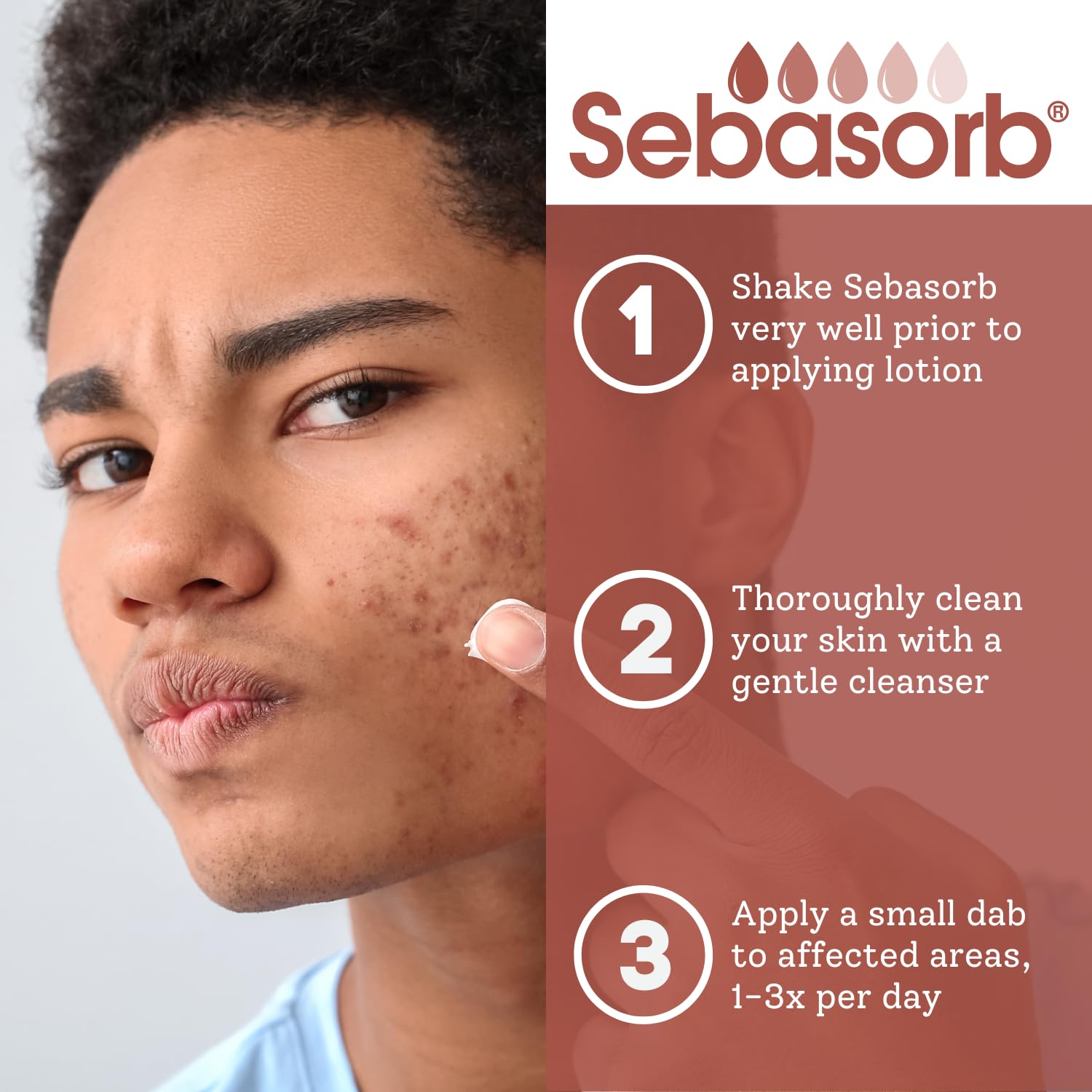 Sebasorb Oil Absorbing Lotion - Matte Daily Moisturizer For Oily Skin - Natural Oil Control Face Cream With 2% Salicylic Acid & Attapulgite - Absorbs Oils, Reduces Shine & Exfoliates Acne Prone Skin - Image 5