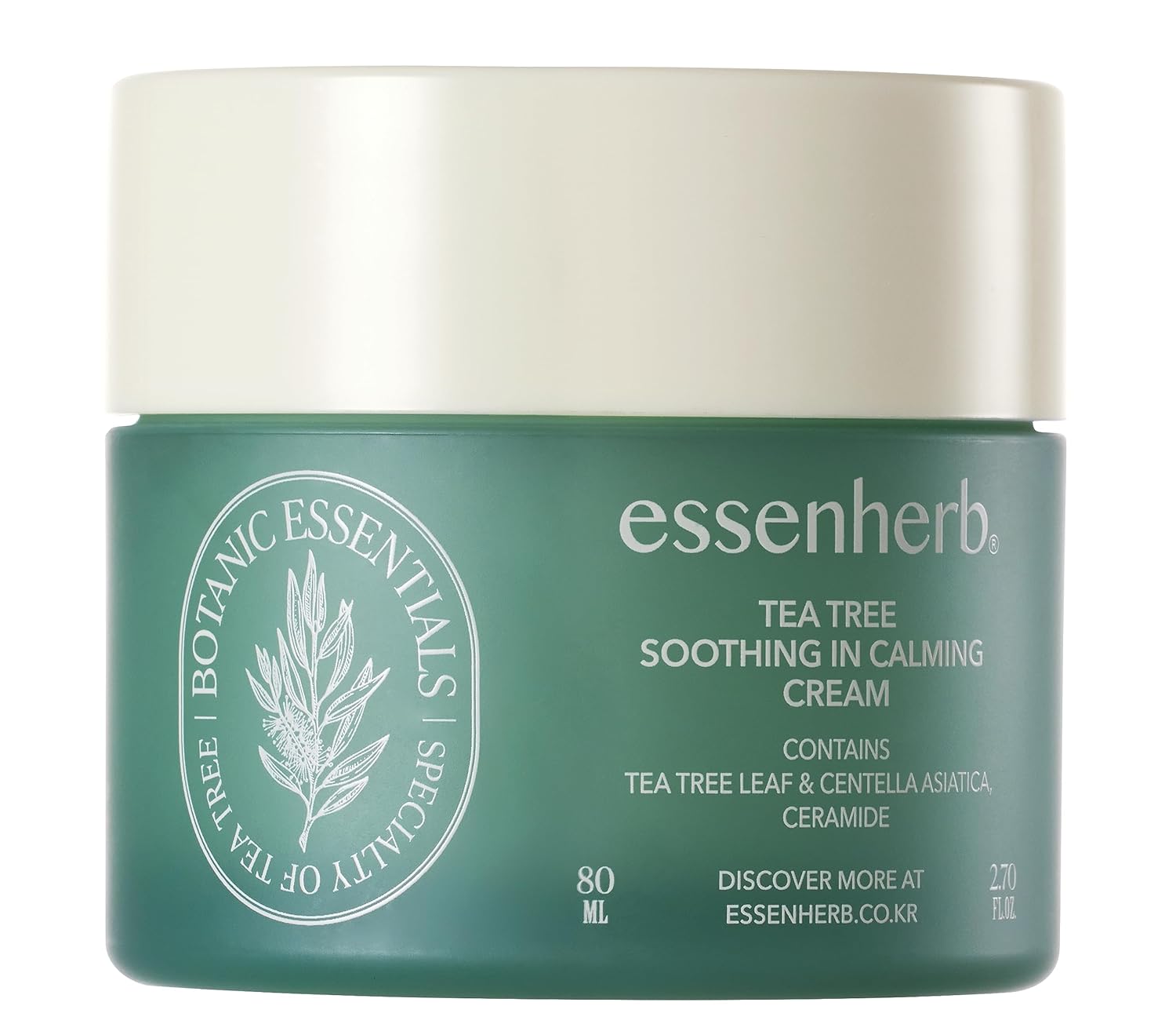 Tea Tree Calming Cream Korean Face Moisturizer for Sensitive Dry Skin 80ml - Image 2