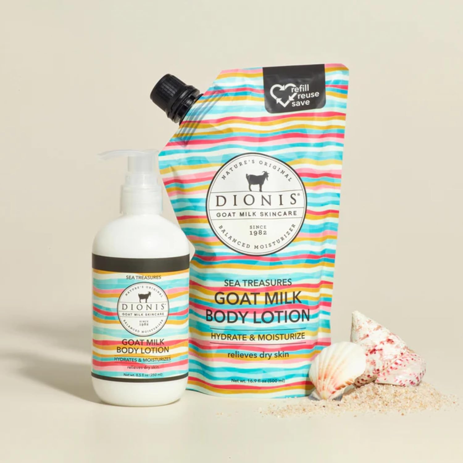 Dionis Goat Milk Scented Body Lotion Set with Refill Pouch for Dry Skin - Image 6