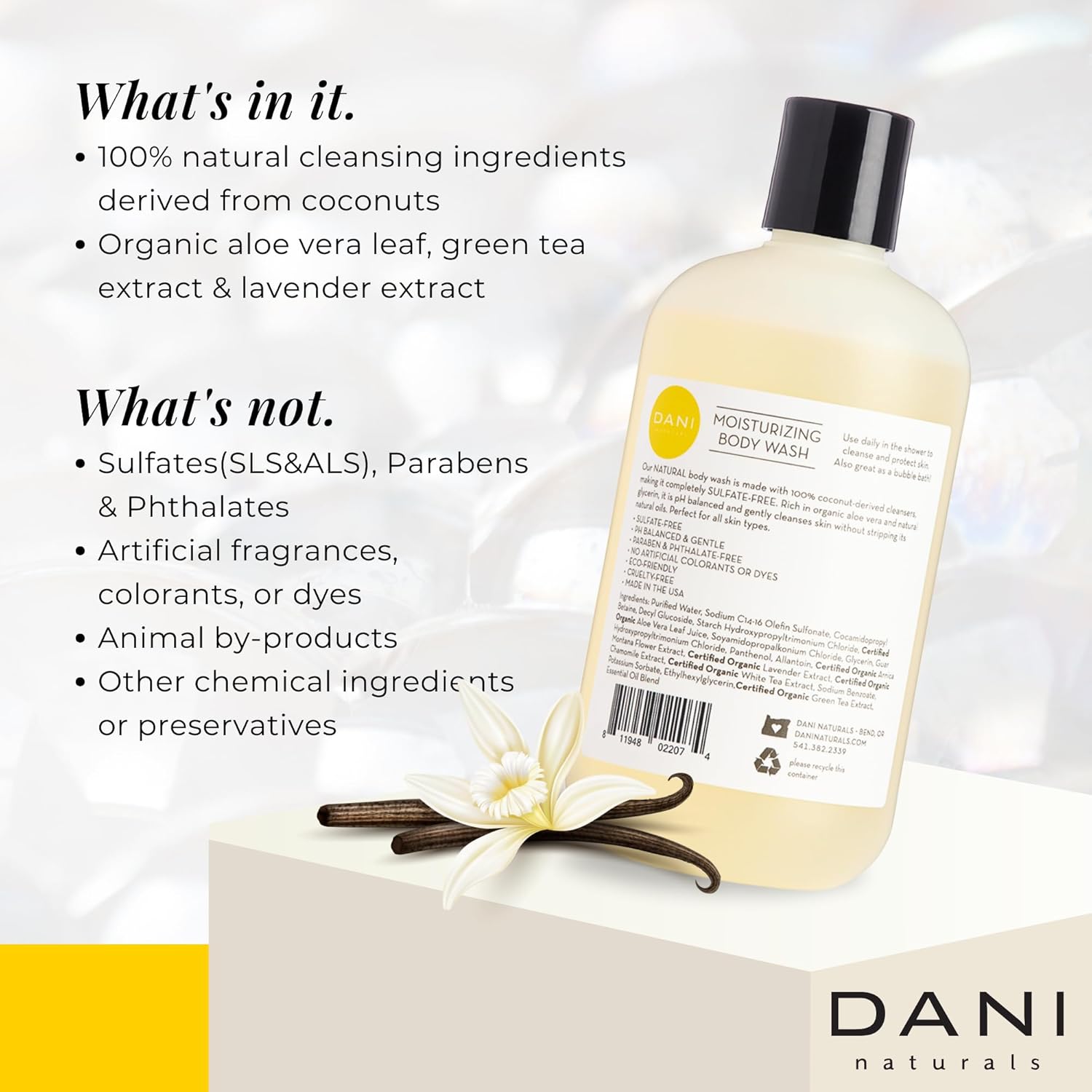 Naturals 12 oz Warm Sandalwood Vanilla Body Wash Vegan Sulfate Paraben-Free - Image 3