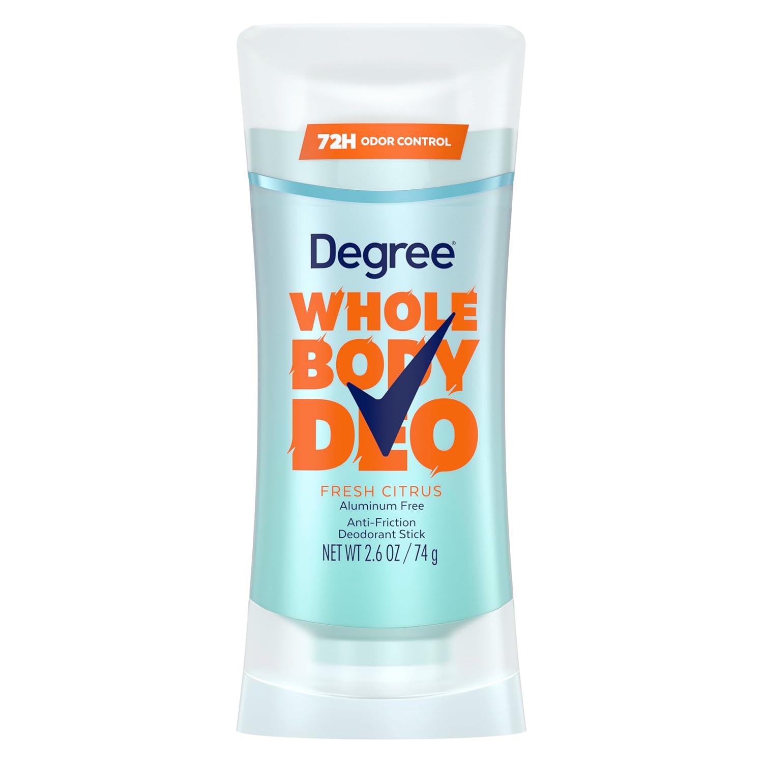 Degree Women Whole Body Deodorant Stick, Fresh Citrus Scent, Glides on Clear + Absorbs Sweat, Aluminum Free 72H Odor Protection 2.6 oz