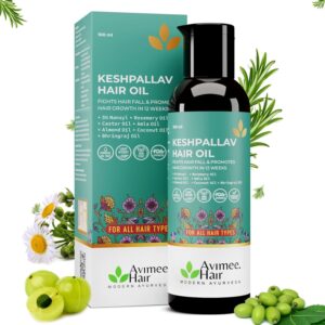 Avi-mee Herbal Keshpallav Hair Oil For Men & Women | Promotes Hair Growth & Reduces Hair Fall | With Rosemary, Castor, Amla, Coconut and Bhringraj | Mineral Free | 100 ml