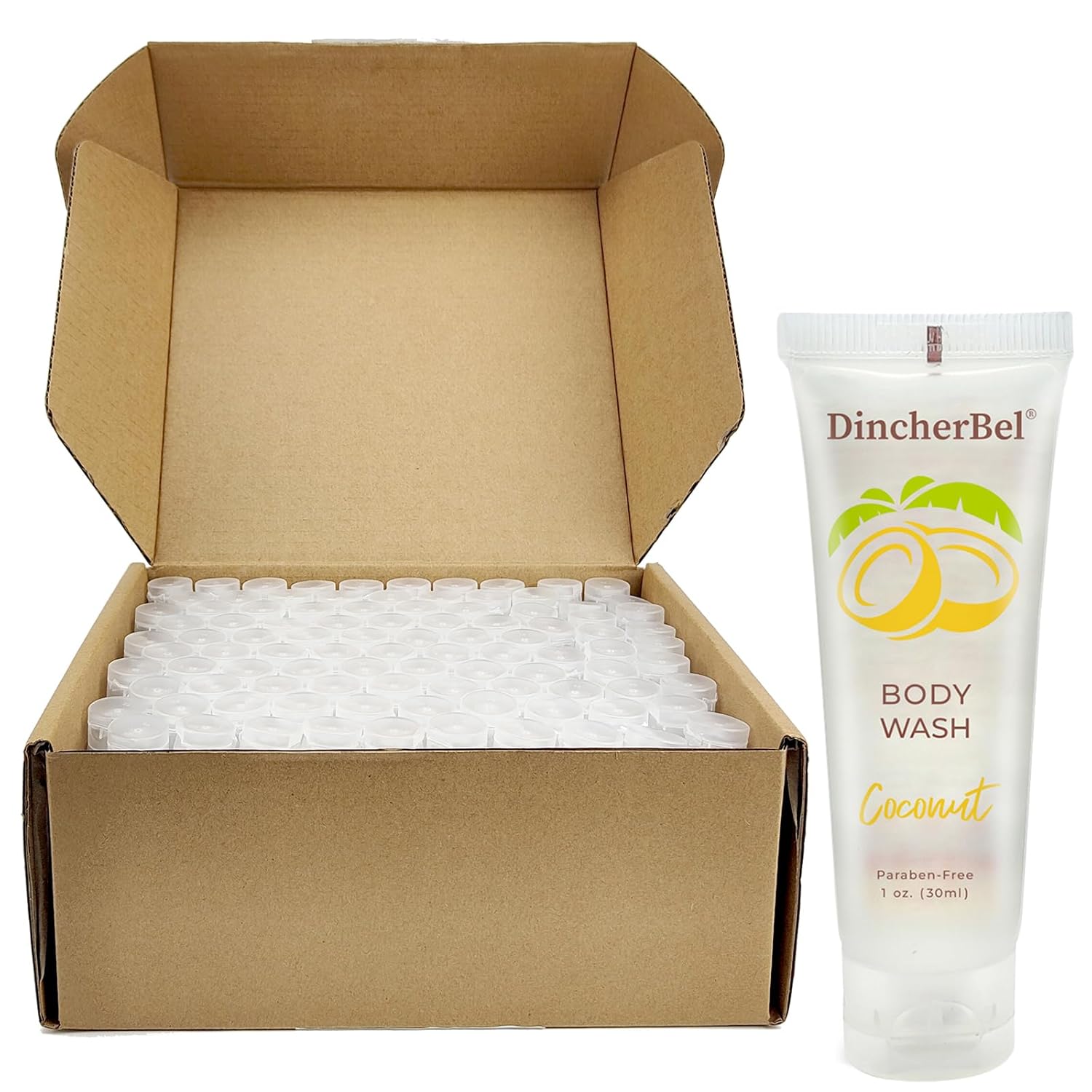Travel Size Body Wash Bulk, Small Size Guest Hotel Toiletries, Refreshing Tropical Coconut Scent Shower Gel Great for Vacation Rental and Airbnb Toiletries (1 Fl Oz, 100 Pack) - Image 7