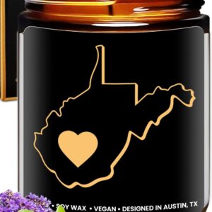 West Virginia Candle, Unique West Virginia Themed Gifts for Men and Women, Best Sentimental Souvenir Gifts for Moving Away, Thoughtful Home Sick Present, Birthday, Christmas, Graduation, Gift Ready