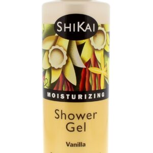 ShiKai Daily Moisturizing Shower Gel (Vanilla, 12oz) | With Hydrating Aloe Vera & Oatmeal | Scented Body Wash for Dry Skin Relief