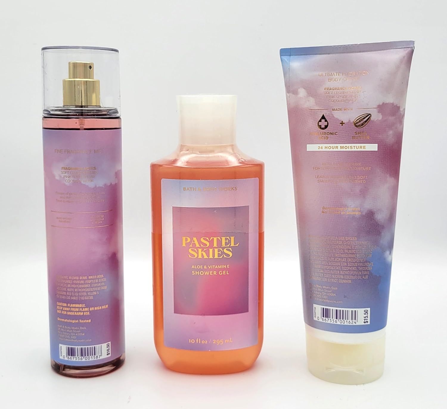 Pastel Skies Bath & Body 3 pc- Bundle Set, Fragrance Mist 8 fl oz, Shower Gel 10 fl oz, Body Cream 8 oz - Image 3