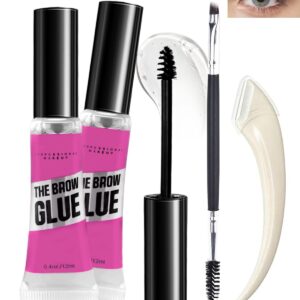 Waterproof Brow Gel Clear-2PCS Strong Hold Eyebrow Gel,Eyebrow Mascara Long-Lasting Quick-Drying Transfer-Proof Brow Setting Gel, Brow Shaping Gel for Natural-Looking Brows, Women Gift Eye Makeup-00#