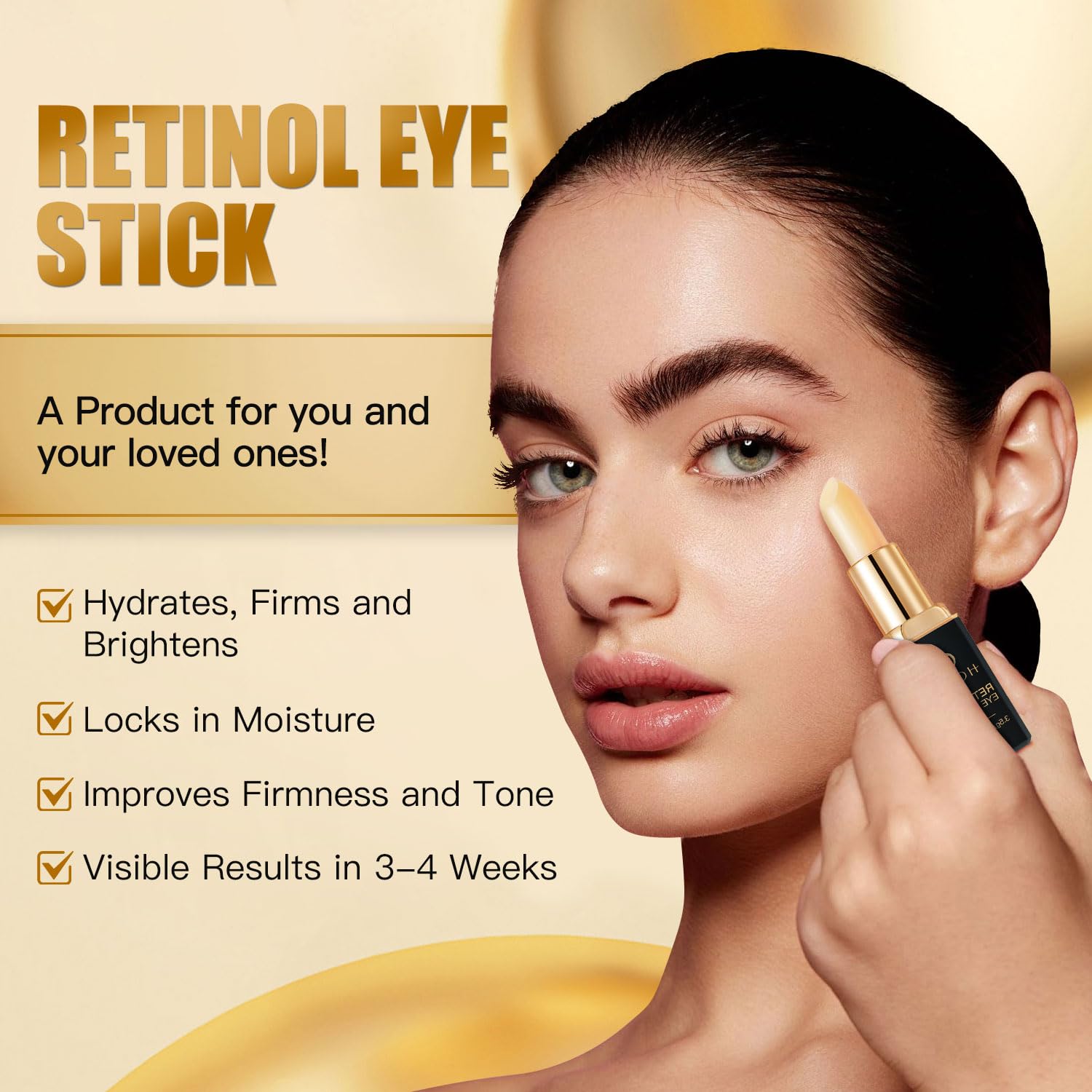 Retinol Eye Stick, Retinol Eye Cream, Anti-Aging Eye Cream for Wrinkles, Dark Circles, Puffiness & Bags Reduces Fine Lines Under Eyes 3.5g - Image 2