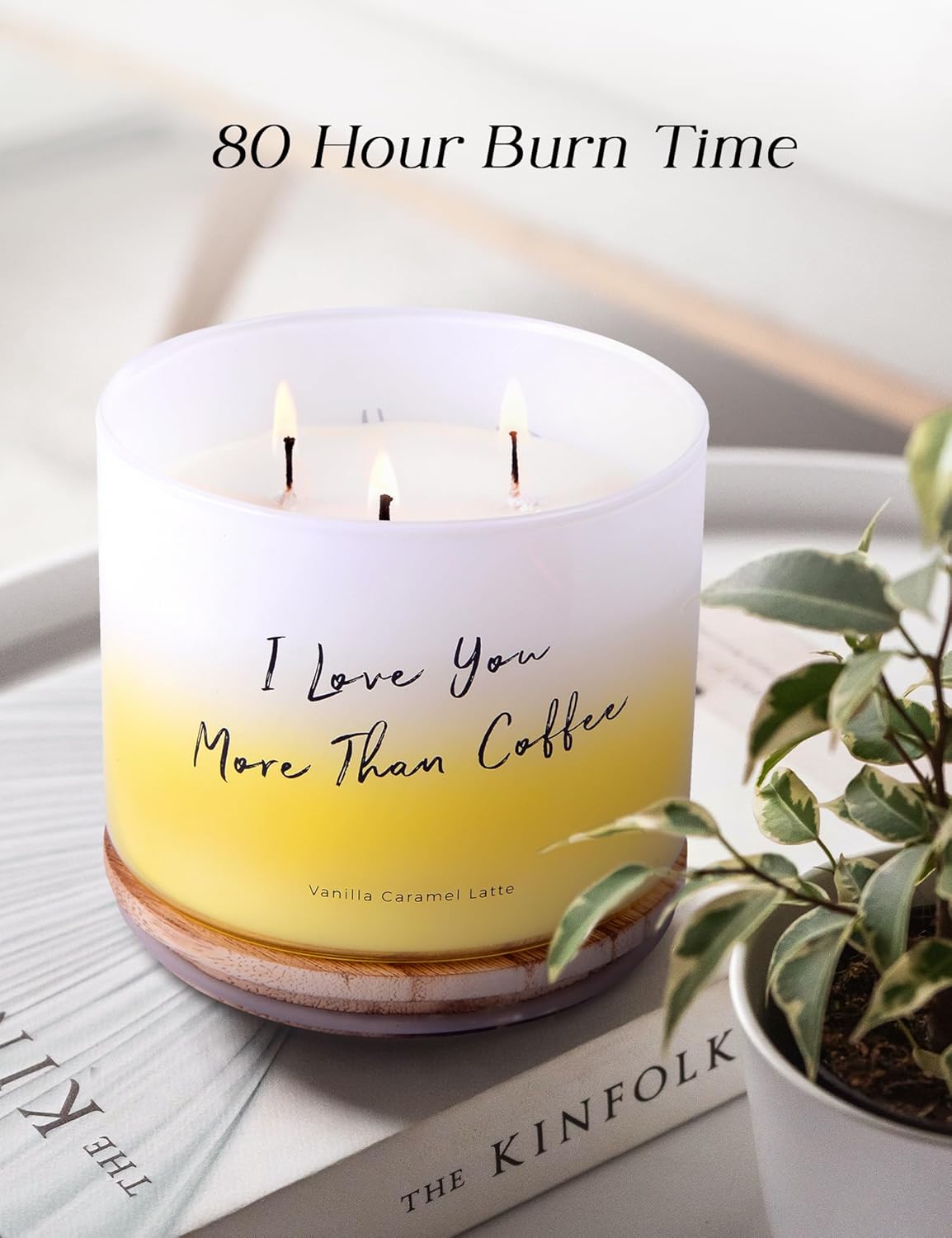 Vanilla Caramel Latte Scented Candle - Large 3 Wick Soy Candle 15.8 oz - Aromatherapy Creamy Coffee Candles for Relaxation & Stress Relief - Long Lasting Cozy Cafe Scented Candles for Women & Men - Image 5