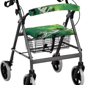 Cute Cat Rollator Walker Seat Cover Accessories St. Patrick's Day Decor Walker Seat Covers for Ladies Piano Keyword Pattern Dust Cover for Rollator Walker with Seat Decoration