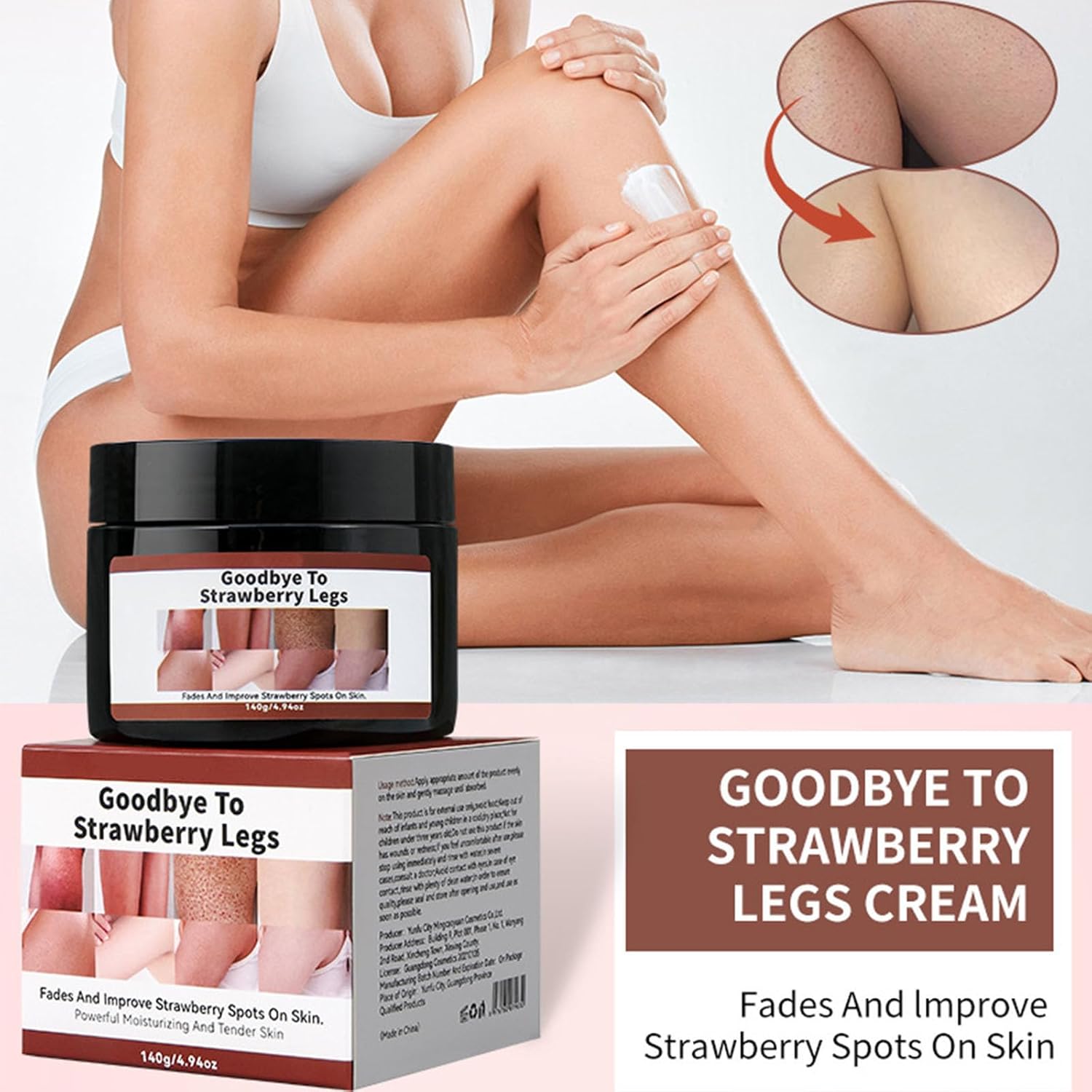 Exfoliating Body Cream for Strawberry Legs Rough Skin Lotion 8 oz - Image 2