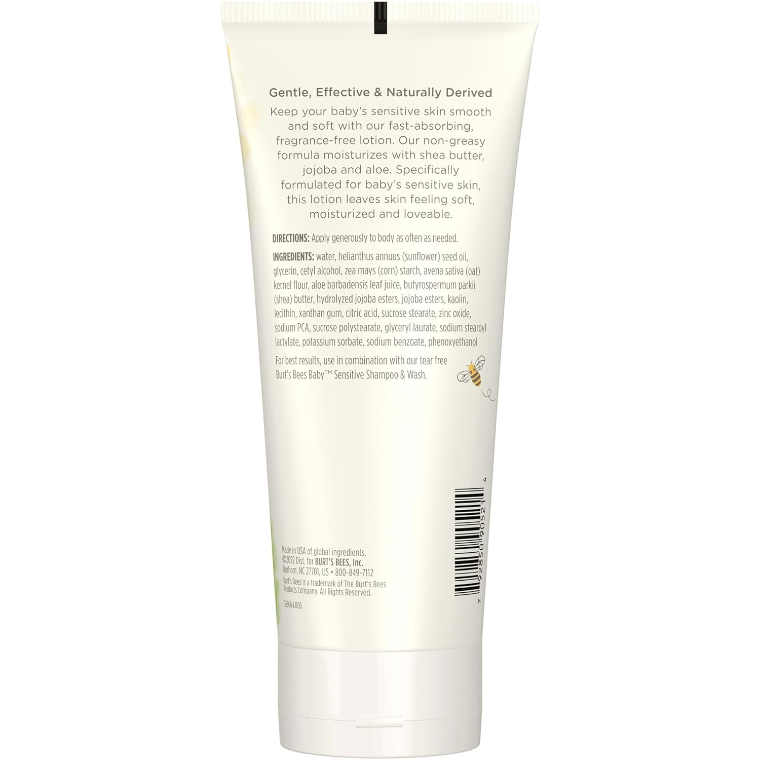 Burt's Bees Baby Ultra Gentle Lotion with Aloe for Sensitive Skin, Pediatrician Tested, 99.0% Natural Origin, 6 Ounces - Image 8