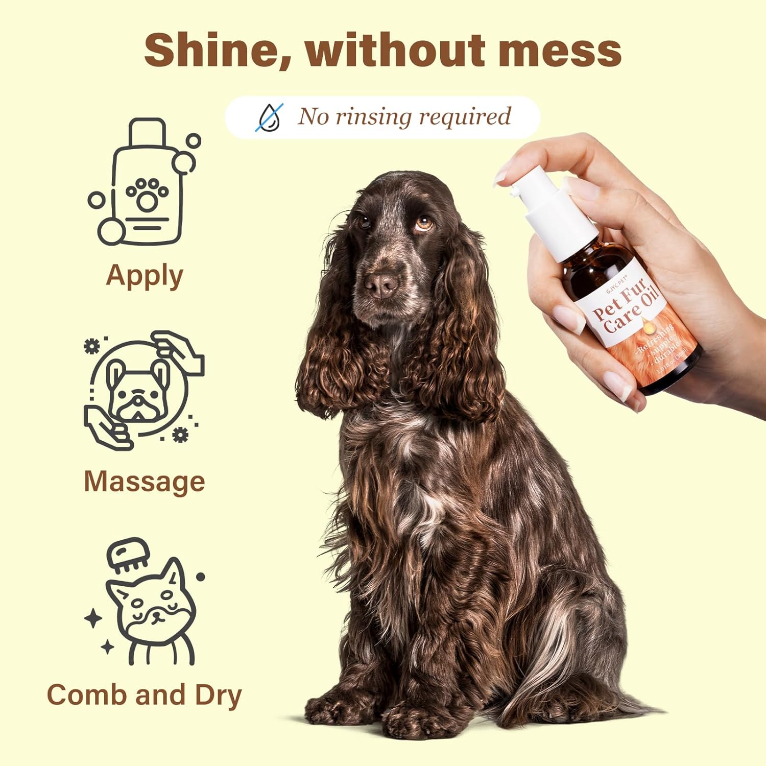 Natural Pet Fur Care Oil Leave-in Conditioner for Dogs and Cats 1.01 fl. oz for Shedding and Shine - Image 5