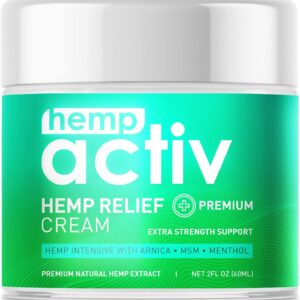 Joint & Muscle Relief Cream, Infused with Hemp, Menthol, MSM & Arnica, Soothe Discomfort in Your Back, Muscles, Joints, Neck, Shoulder, Knee, Nerves - 2 Fl Oz