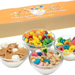 4 Pack Mini Cereal Bowl Candles Gifts Set for Women, Scented Soy Candles for Home, Cute & Funny Gifts for Home Decor, Birthday, Christmas, Wedding Party Favors