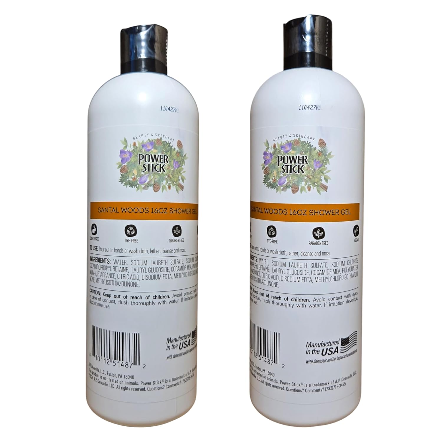 Power Stick Shower Gel SANTAL WOODS With Notes Of Sandalwood, Violet & Cedar Wood. 16 FL OZ (PK 2) - Image 2
