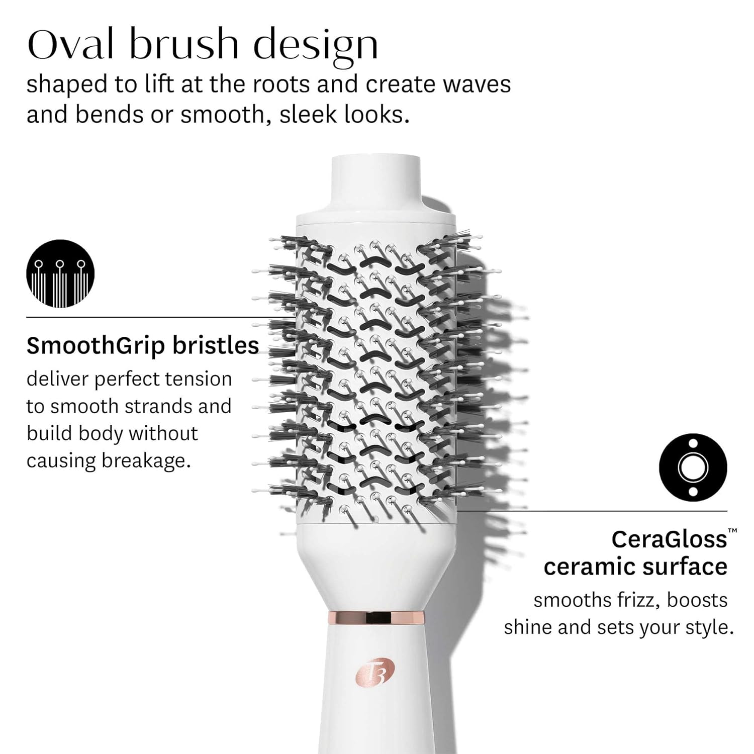 T3 AireBrush Ceramic Oval One-Step Hair Dryer Brush for Smoothing and Volumizing - Image 8