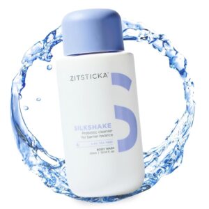 ZitSticka Body Wash - SILKSHAKE Probiotic-Rich Body Cleanser w/Tea Tree & Omega 3, 6 & 9 for Back Acne & Breakout Prone Skin, Sensitive Skin, Oily Skin, Dermatologist Tested