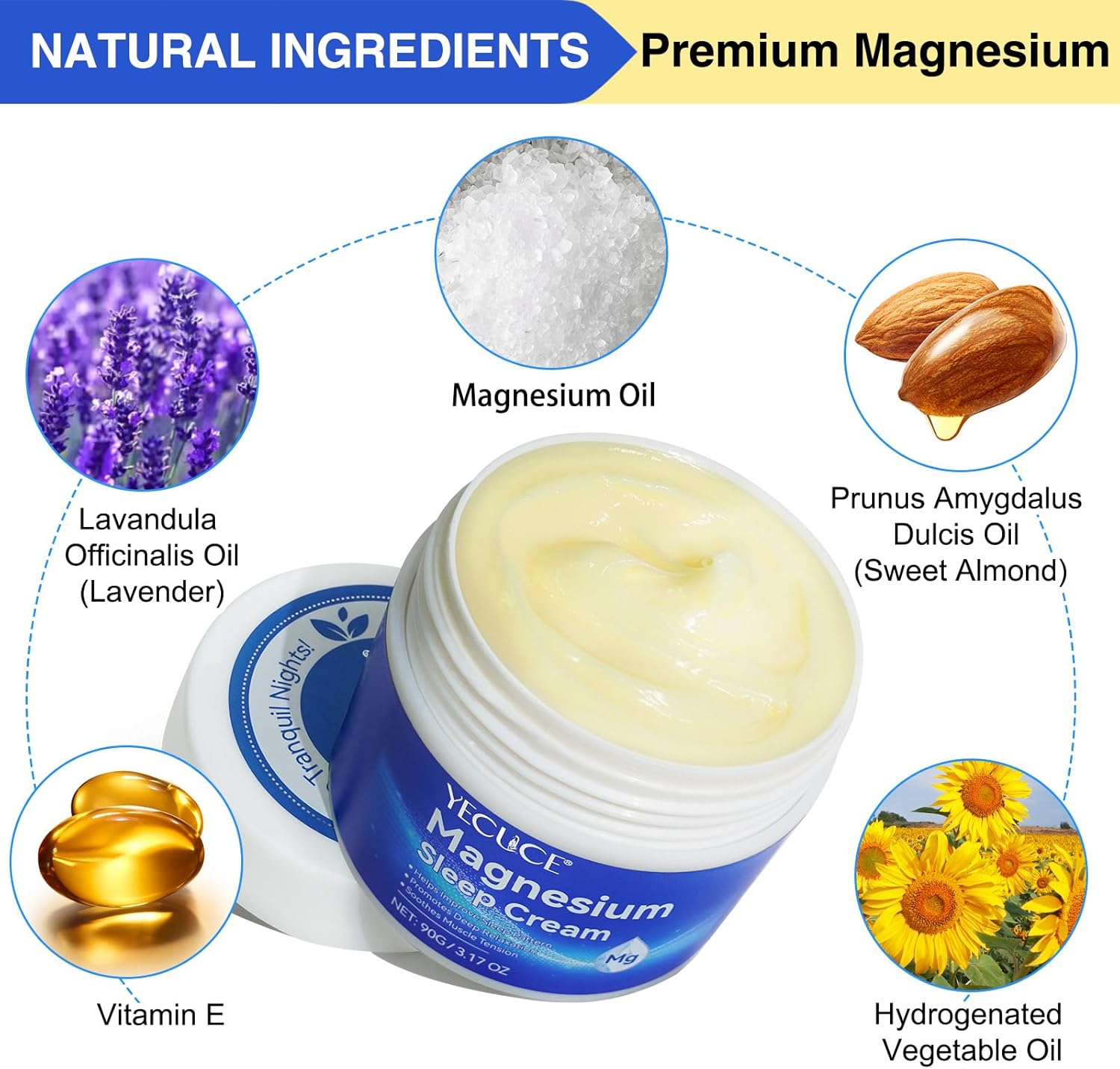 Magnesium Cream for Feet, Magnesium Oil for Feet, Magnesium Lotion, Magnesium Cream 3.17 OZ, Topical Magnesium, Soothes Muscle Tension, High Concentration Genuine Zechstein Topical Magnesium Chloride - Image 2