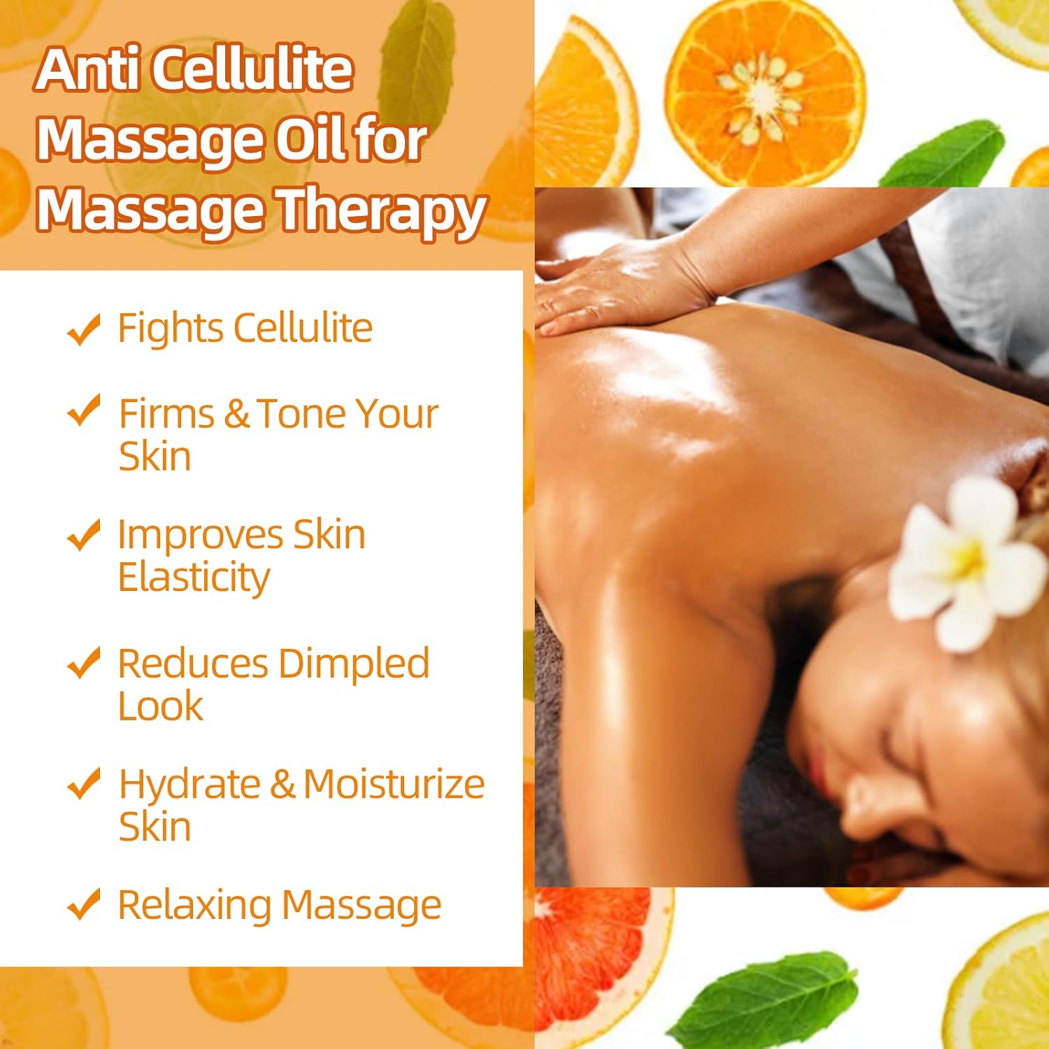 Anti Cellulite Oil Massage Oil for Massage Therapy,Body Oil for Skin Tightening & Cellulite Remover in Thighs and Butt,Cellulite Treatment Massage Oil,Assists with Firming,Toning & Moisturizes Skin - Image 4