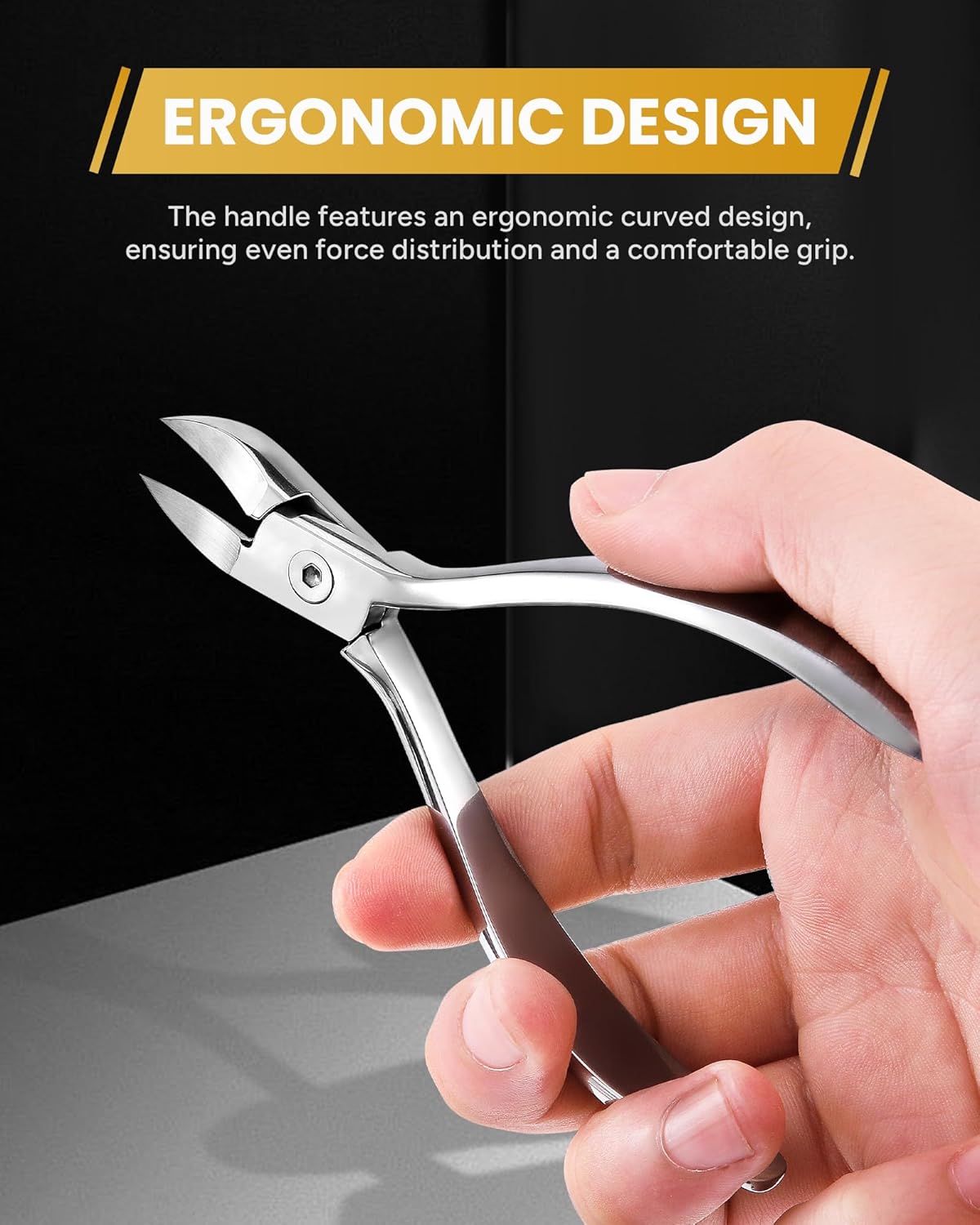 Toenail Clippers, Professional Ingrown Nail Clippers for Men Women& Seniors, Toenail Clippers for Thick Toenails, Premium Quality Stainless Steel Nail Clippers with Super Sharp Curved Blades - Image 4