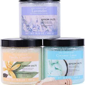 Bath Salts for Soaking, Spa Luxetique Epsom Salts Gifts Set for Women, 3.17lbs Bath Salts for Women, Epsom Salts for Soaking, Mother's Day Christmas Gifts for Woman Mom