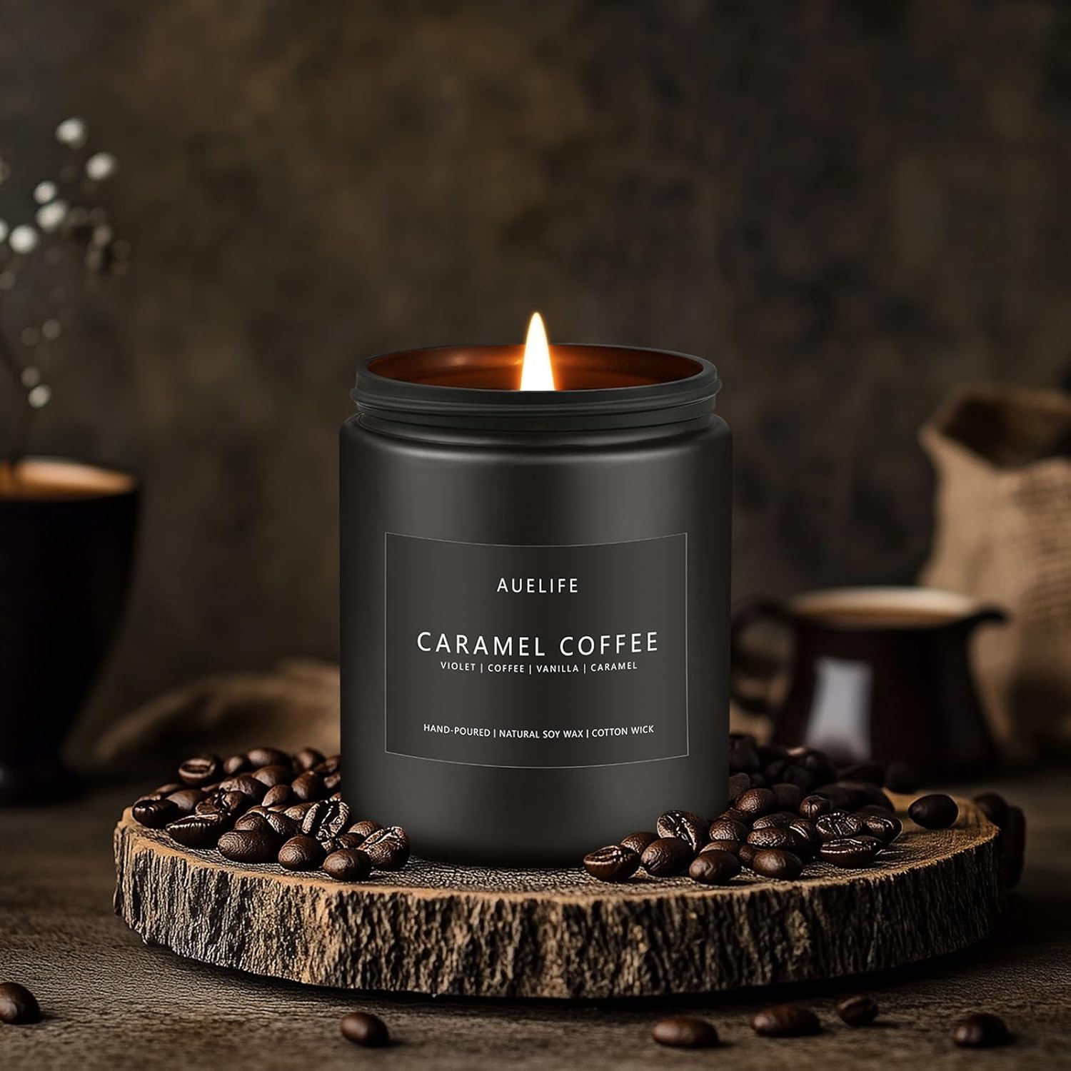 Caramel Coffee Candle | Men Scented Candles for Home, Candles Gifts for Women Men - Soy Candle for Home Scented - Aromatherapy Gifts for Men - 7oz 50 Hours Long Burning - Image 4