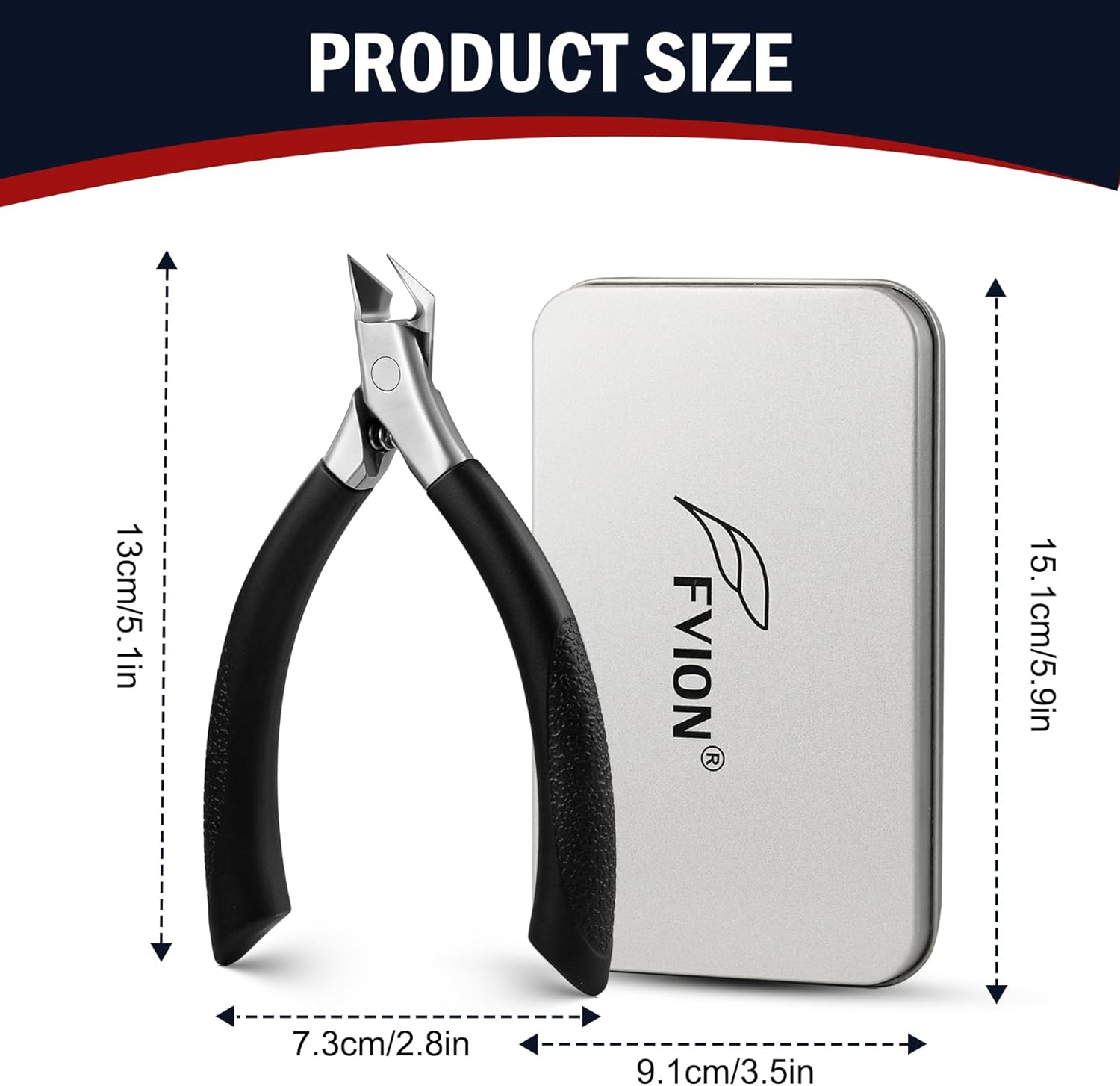 FVION Toenail Clippers for Ingrown Toenail, Straight Nail Clippers for Ingrown Toenails, Professional Ingrown Toenail Treatment for Adults, Seniors, Men and Women (Black) - Image 7