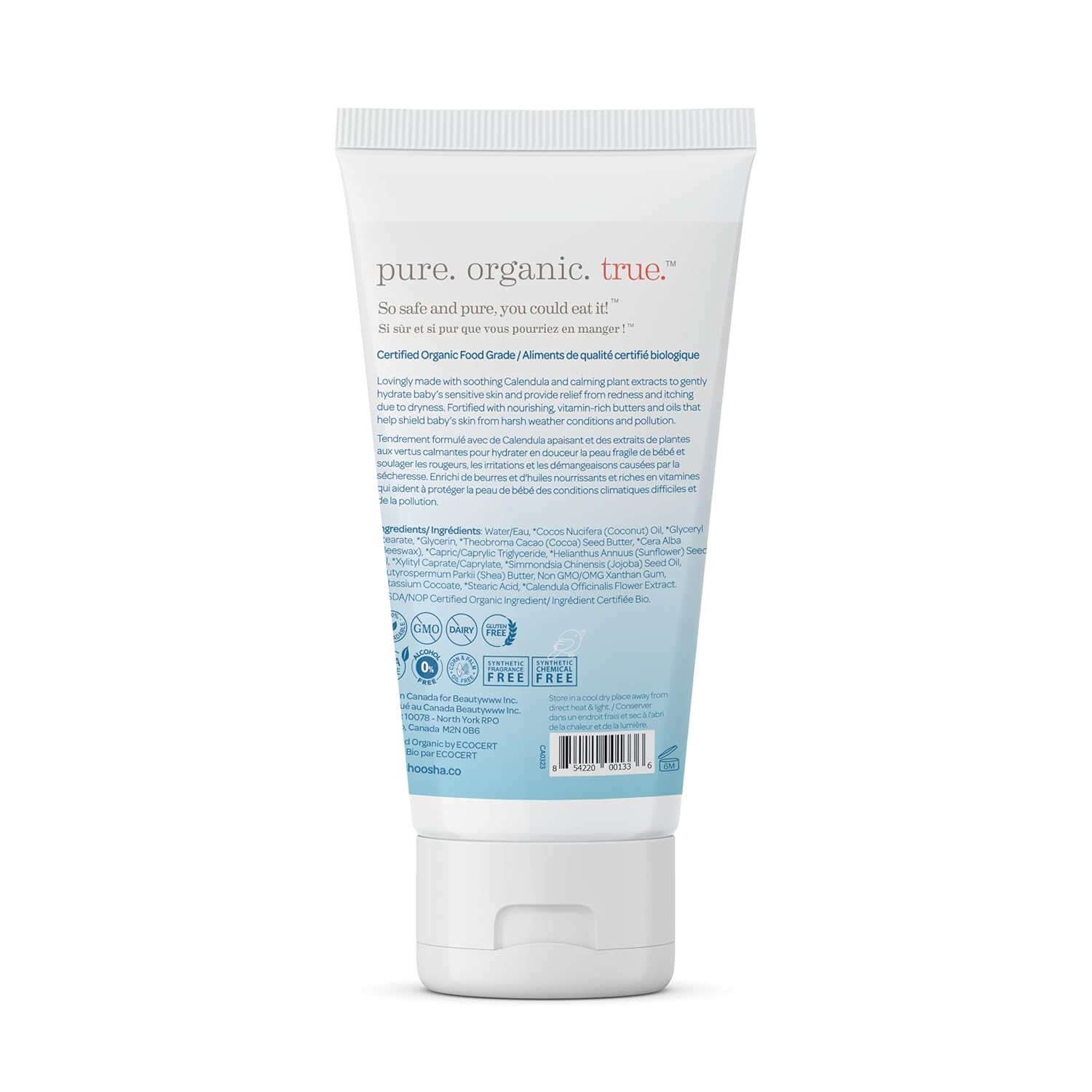 Shoosha Organic Baby Lotion 8 oz Fragrance-Free for Sensitive Skin - Image 2