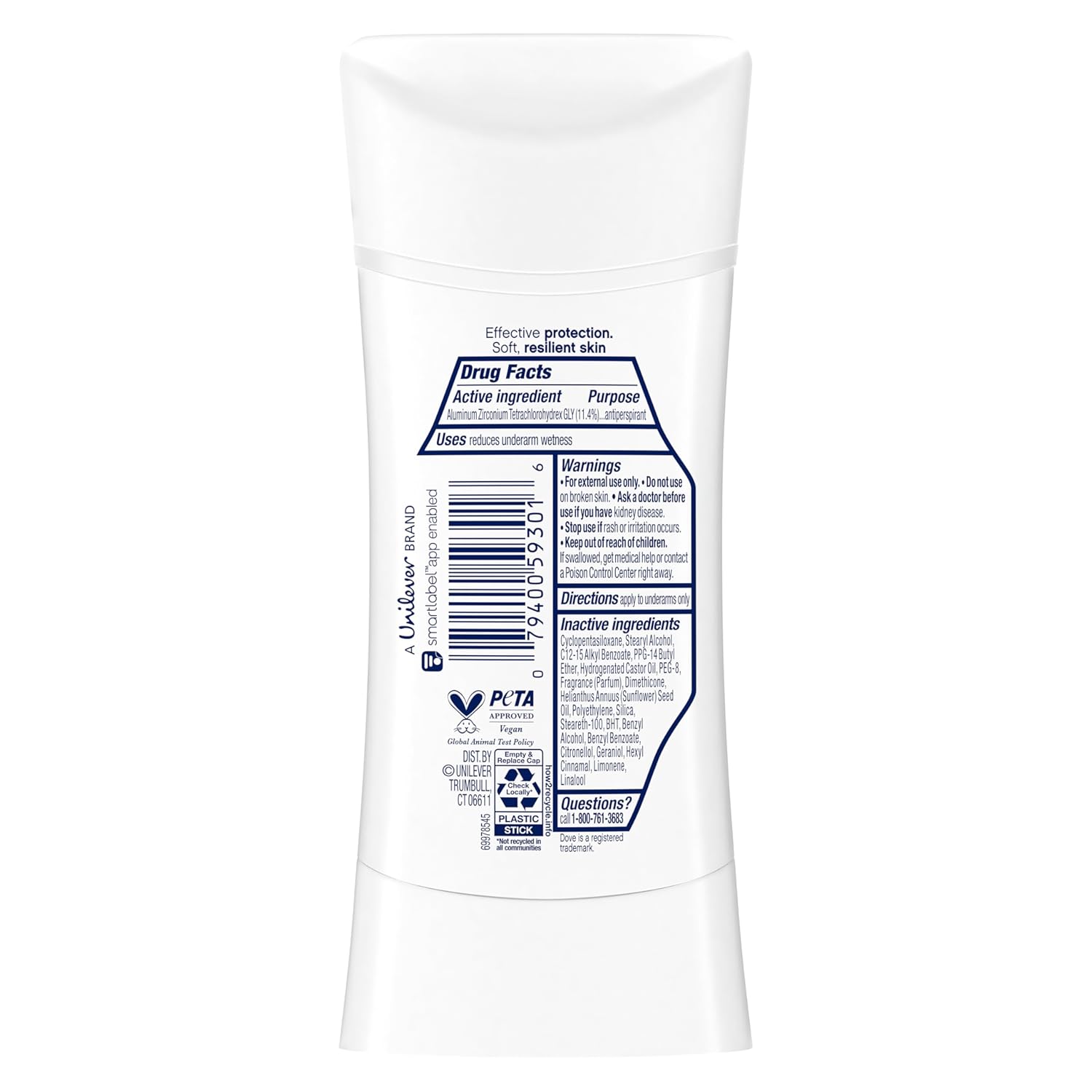 Dove Advanced Care Antiperspirant Deodorant Stick Clear Finish 4 Count deodorant that doesn’t stain clothes 72-hour odor control and all-day sweat protection with Pro-Ceramide Technology 2.6 oz - Image 2
