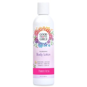Good For You Girls Natural Body Lotion with Nourishing Plant Based ingredients, Vegan and Paraben Free, Kids, Pre teens and Teens, 8 fl oz (Powder Scent)